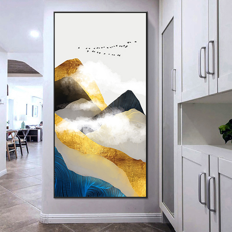 Aisle Corridor Vertical version of the entrance Modern minimalist Hung Painting Abstract Mountain Range New Chinese Wall Genguan Entrance Door Decoration Painting