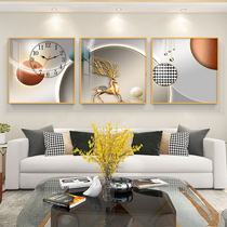 Nordic Decoration Painting Modern Minimalist Wall Painting Living-room Mural Sofa Background Wall Elk Deer Hang Painting Triptych Watch Painting