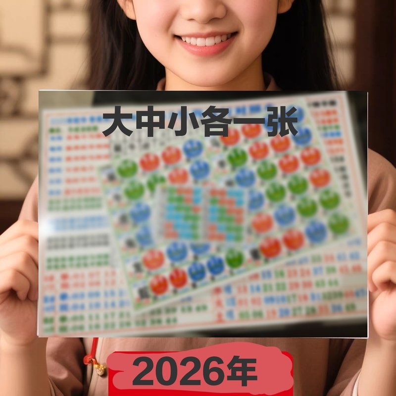 2026 Hong Kong and Macau Card Number Comparison Chart, High-Definition Plastic-Coated Waterproof Zodiac Card, High-Definition Version, Free Shipping