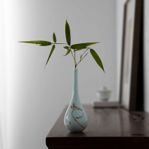 Jingdezhen Ceramic small vase Mini porcelain Zen ideation desktop decoration creative living room swing piece hand-painted lotus flower insert