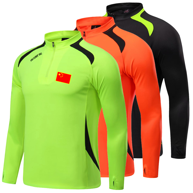 Table tennis long sleeve speed dry t-shirt for men and women Spring and autumn badminton clothes custom semi-zipped running sports fitness blouses-Taobao