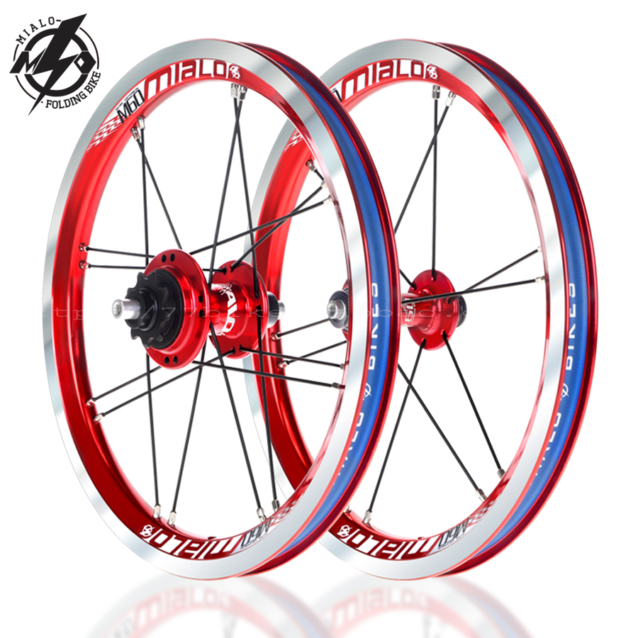 Mialo M61 M63 65 Ultra-light 14 16 inch Astral wheel set Four bearing 412 folding wheel set
