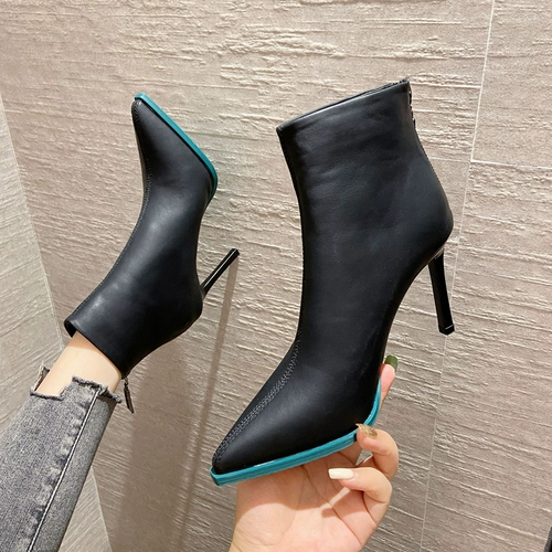 Martens, демисезонные высокие короткие сапоги в английском стиле с молнией, ботинки с заостренным носом, в британском стиле, коллекция 2021