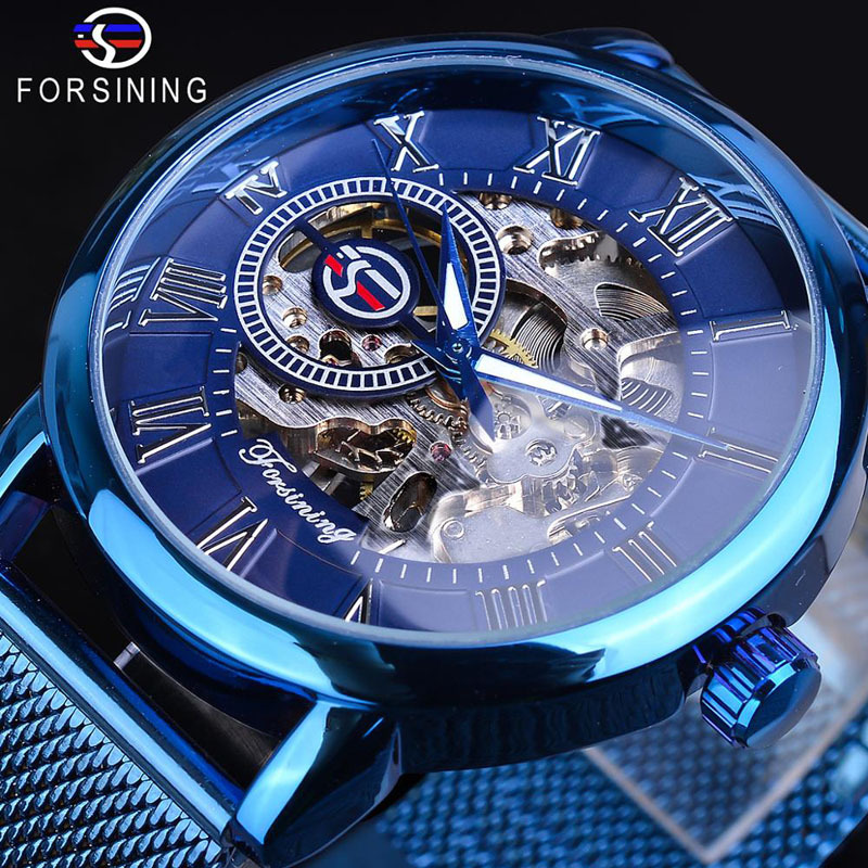 Men's Mechanical Watch, Hollow Design, Personalized Student Style, Korean Version, Luminous, Simple, Fashionable, Trendy Wristwatch for Men