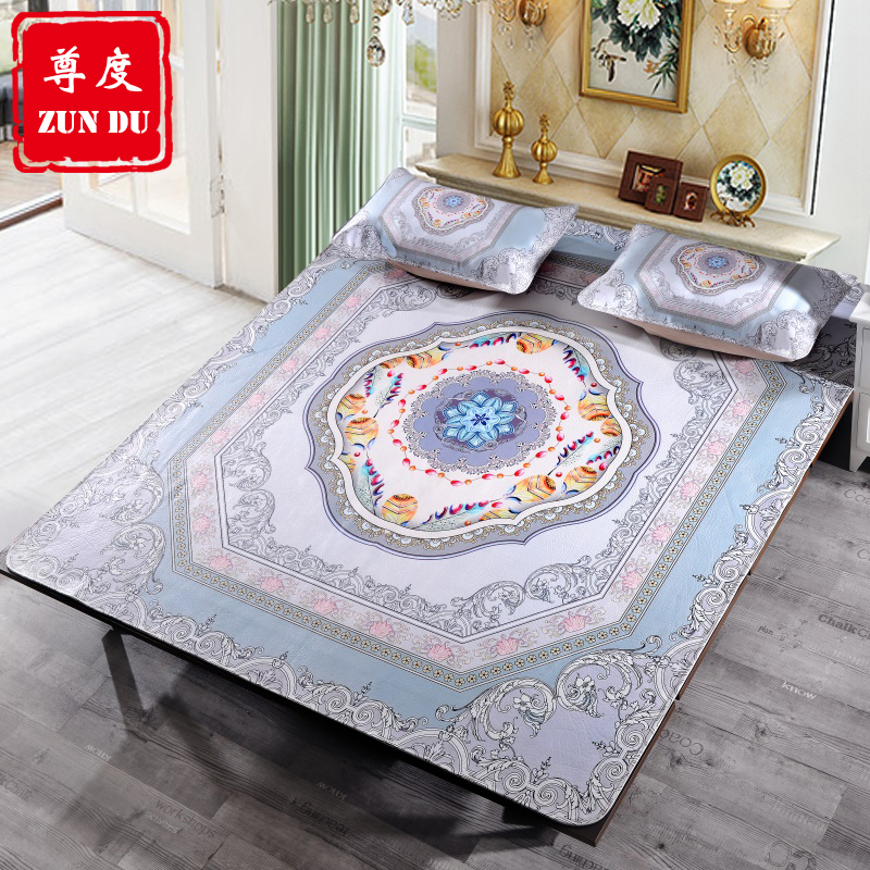 Zundu painted first layer cowhide mat Three-piece set 1 5 meters 1 8 meters mat set Bed mat Buffalo leather mat