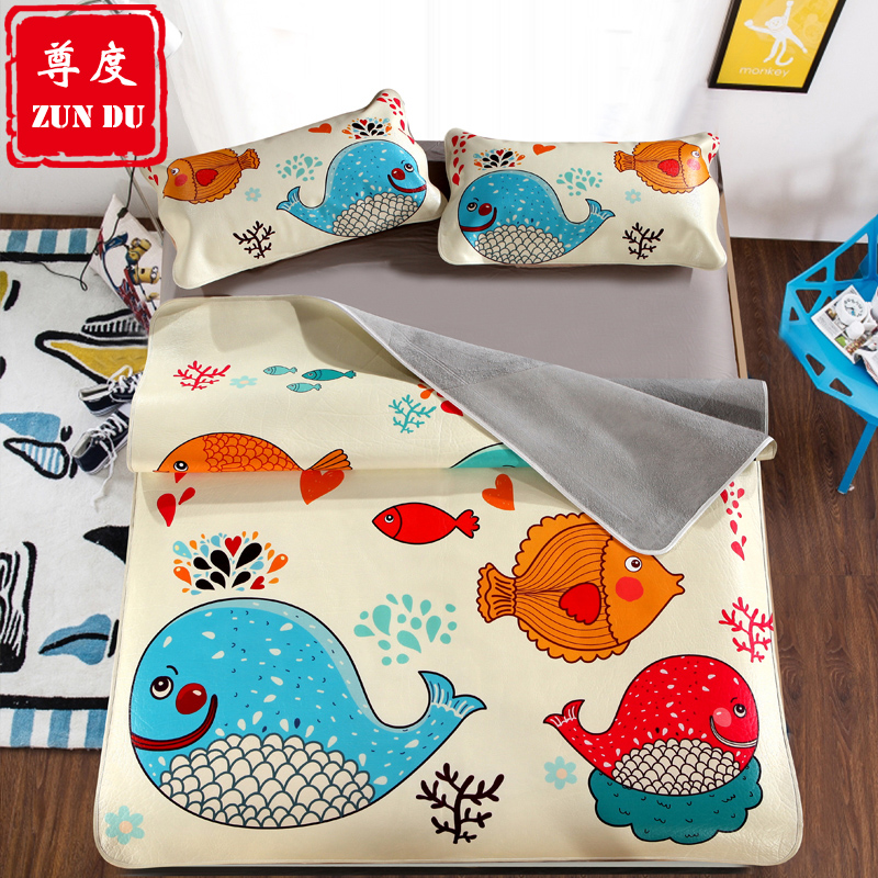 Revered high-end cartoon painted headliner Bull Leather Mat Children Water Buffalo Leather Mat Color Mat Three Sets Genuine Leather Soft Mat