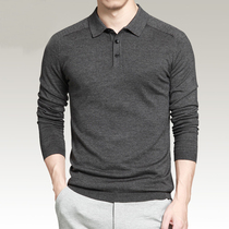 Mormackerel spring autumn lapel knits long sleeve T-shirt mens base shirt thin casual Paul shirt polo shirt top