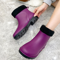 Spring day Department Wind fashion Exterior Wearing Rain Boots Women Outdoor Waterproof Working Boots Carwash Anti-Wear Lady Rubber Shoes