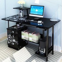 Home computer desk notebook simple non-tempered glass multifunctional paint desktop simple assembly