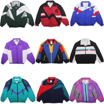 Old vintage Harajuku Street Loose Embroidery Contrast Color Pair Coats Thin Men and Women F16