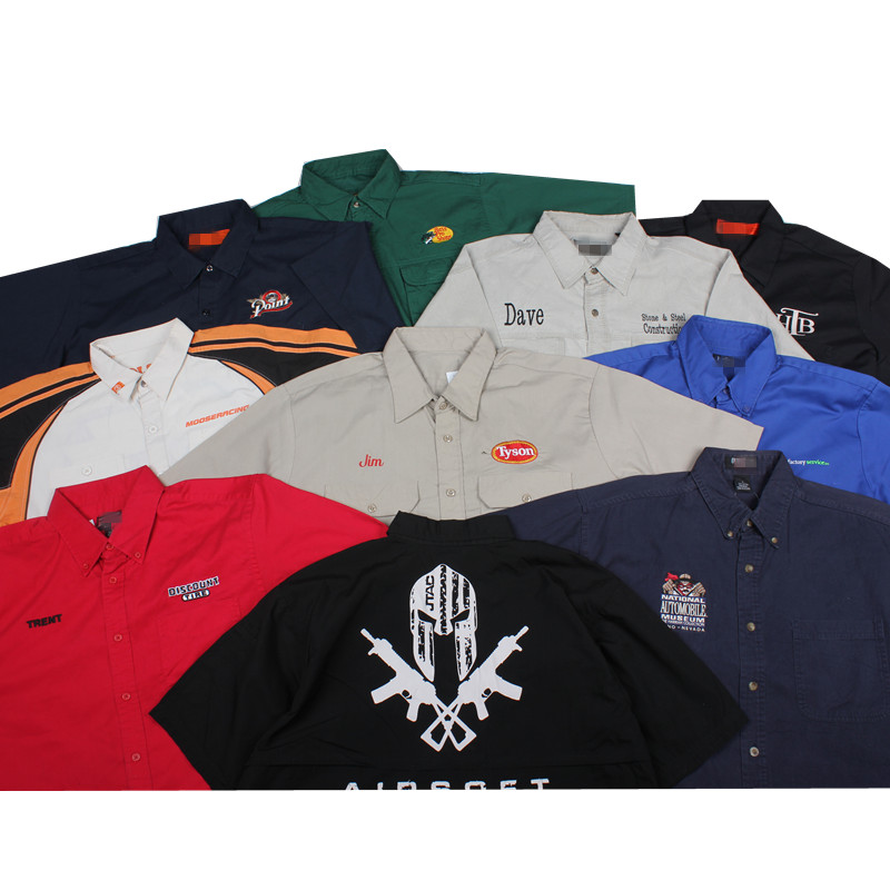 Vintage old Ami khaki tooling shirt loose short-sleeved chest badge embroidery shirt men and women T54