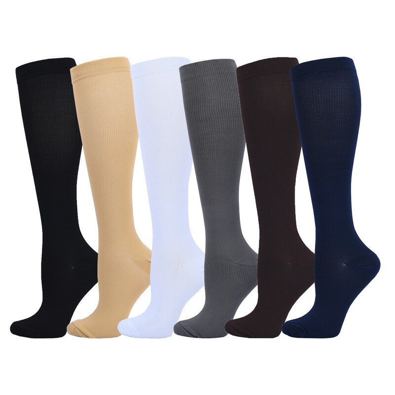 High Tube Solid Color Compression Socks, High Elasticity Anti-Varicose Calf Socks, Long Tube Fitness Jump Rope Sports Elastic Leg Compression Socks High Tube Solid Color Compression Socks, High Elasticity Anti-Varicose Calf Socks, Long Tube Fitness Jump Rope Sports Elastic Leg Compression Socks