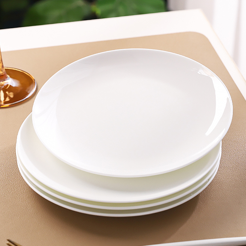 Tangshan Bone China Plates for Home Use, High-End Shallow Plates, Pure White Western-Style Dinner Plates, Ceramic Cold Dish Plates, Bone Residue Dishes Tangshan Bone China Plates for Home Use, High-End Shallow Plates, Pure White Western-Style Dinner Plates, Ceramic Cold Dish Plates, Bone Residue Dishes