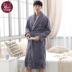 Mùa thu và mùa đông dày flannel vài chiếc áo ngủ nam màu nhung san hô đồ ngủ nữ áo choàng tắm mùa đông cộng với áo choàng tắm dài áo choàng mùa đông nam giới Night Robe