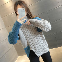 2021 autumn and winter New turtleneck sweater women loose lazy wind knitwear women inside play bottom foreign sweaters women tide