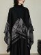 Jiaolingzi Fashionable Niche Design Split Cape Large Shawl Autumn and Winter Warm Double-Sided Knitted Cape for Outerwear in Winter