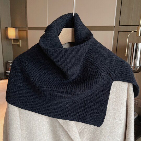 Scarf for Women, New Winter Fashion, Pullover Neck Warmer, Solid Color, Korean Style, Versatile Neck Wrap, Knitted Shawl