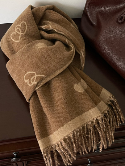 Elegant and High-End Scarf for Women, Autumn and Winter Shawl, Dual-Use, Korean Style, Versatile, Faux Cashmere, Double-Sided, Thickened, Long Scarf