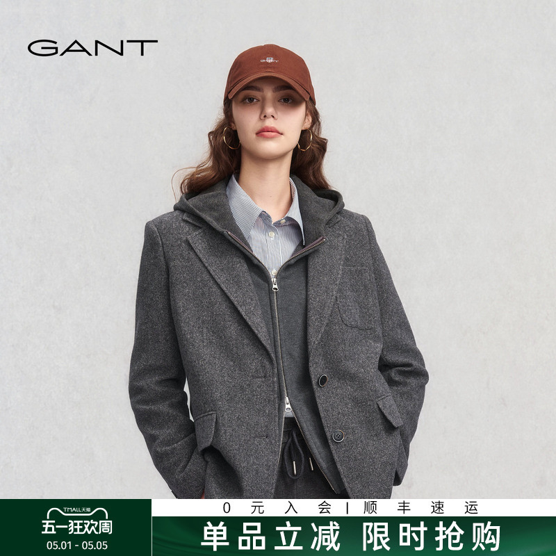 [100% Sheep Wool] Gant/Gant Spring and Autumn Women's Jacket American Casual Old Money Style Retro Single Suit