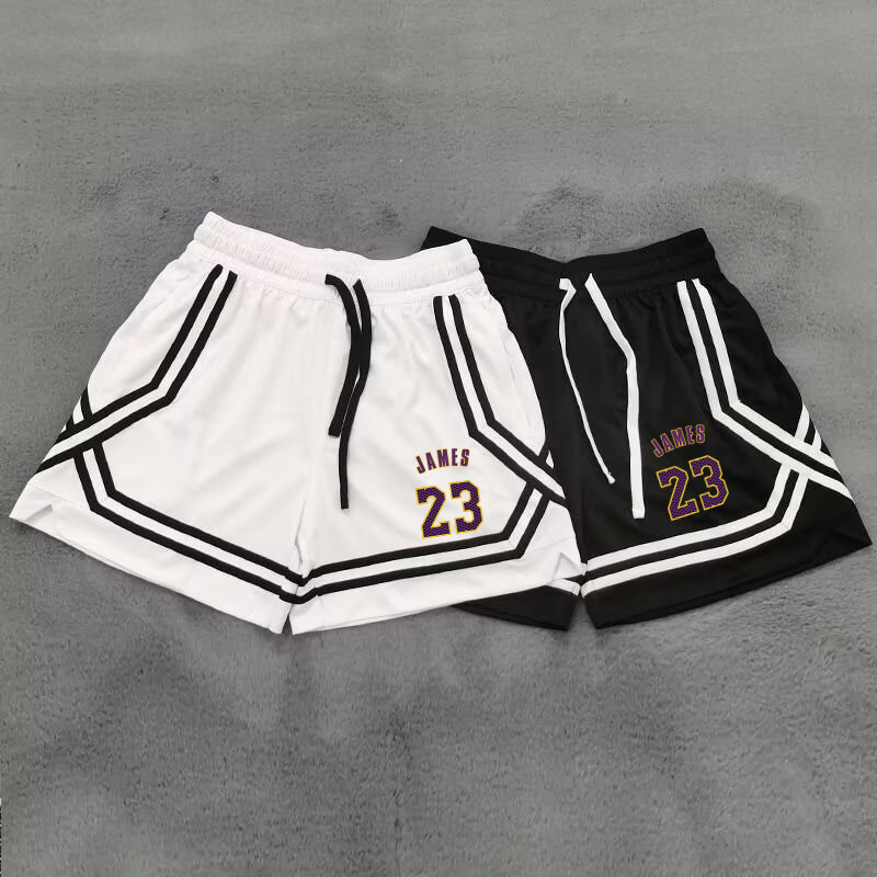 Youth American-Style James No. 23 Basketball Shorts for Men, Summer Sports Shorts, Running Quick-Dry Shorts for Students