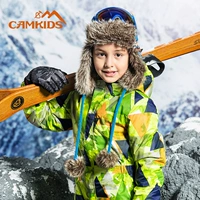 Camkids quần áo trẻ em trẻ em bộ đồ trượt tuyết một mảnh mùa đông mới trùm đầu áo ấm ngoài trời thoáng khí áo chống nắng cho bé