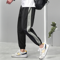 Pants mens spring and autumn summer Korean version of the trend brand foot casual pants ins Hong Kong wind Ice Silk Joker ankle-length pants son
