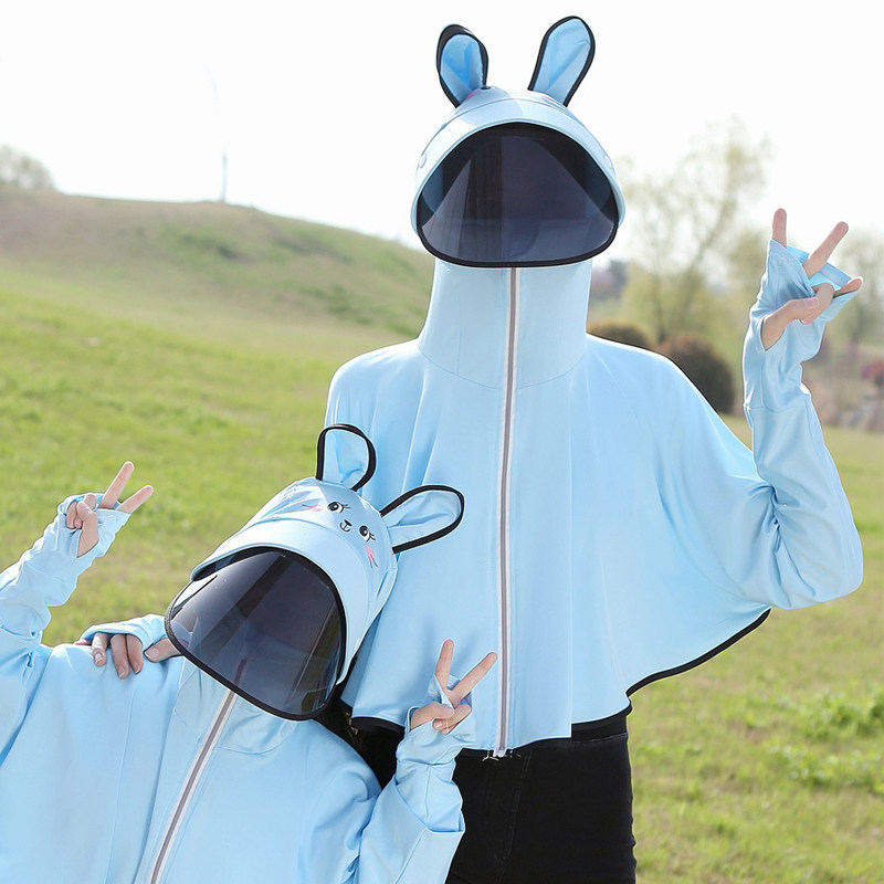 Japan Gp Sunscreen Cape Hood Female Summer Thin resistant UV child mask driving to cover the face deity