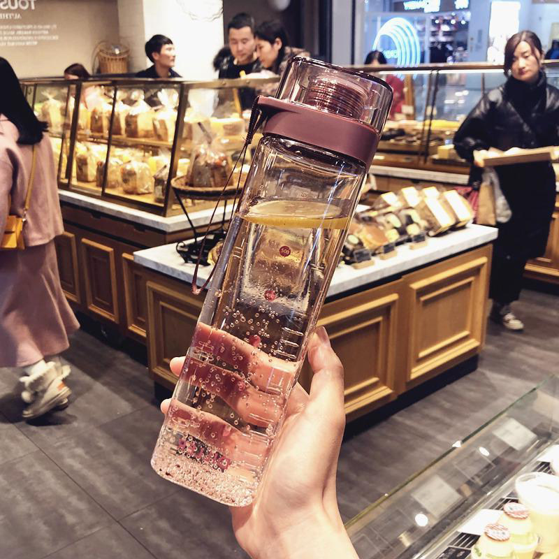 Japan gp portable male and female students casual cup creative sports fitness water cup simple frosted square water cup