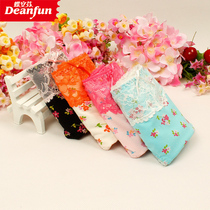 Butterfly Anven Panties Girl Flat Corner Wrap Hip Lace Side Sexy Comfort Soft Breathable Mid-Waist Printed Elastic