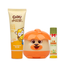 小浣熊儿童保湿霜护手霜唇膏3件套