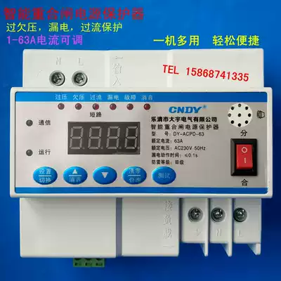 Intelligent automatic recloser power protector Over-undervoltage leakage lightning protection current limit protection 32A40A50A63A