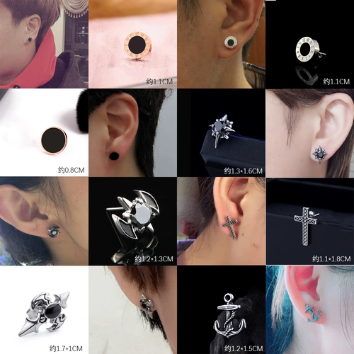 Серьги, черный комплект из нержавеющей стали, простой и элегантный дизайн