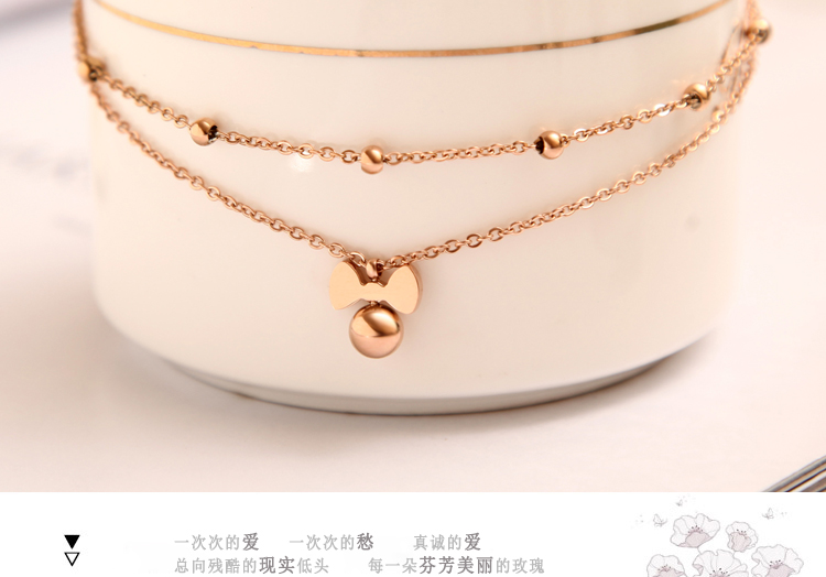 Phiên bản hàn quốc Hàn Quốc đơn giản mạ vàng hồng 18K màu vàng vòng chân vàng nữ thời trang bằng thép titan lắc chân nữ