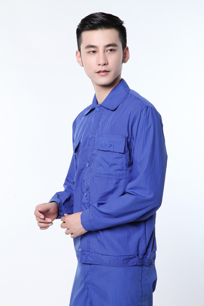 Summer workwear Male Long sleeves Khmer Cloth Deep Blue Lao Labor Mechanic's Journey Uniform Tooling Machine Repair