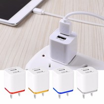 Manufacturer batch mobile phone charger 5V1A Android intelligent machine universal straight charging head double USB color edge charging head