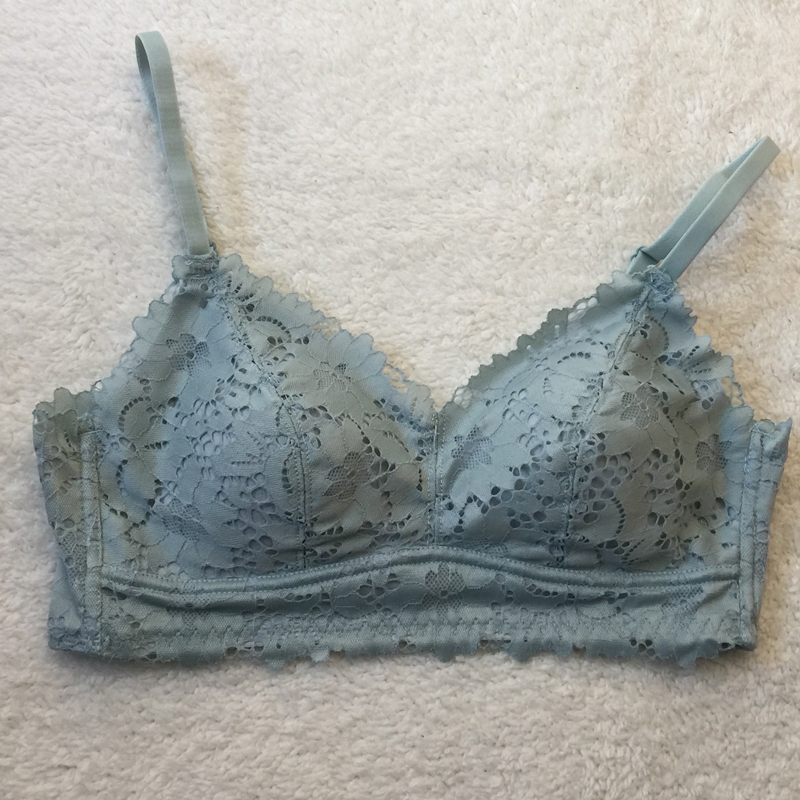 Sleep Lace Underwear, All-Cotton, Japanese Style, Skin-Friendly, No Sponge, Triangle Cup, Thin, Thin Straps, No Underwire, Young Girl Bra