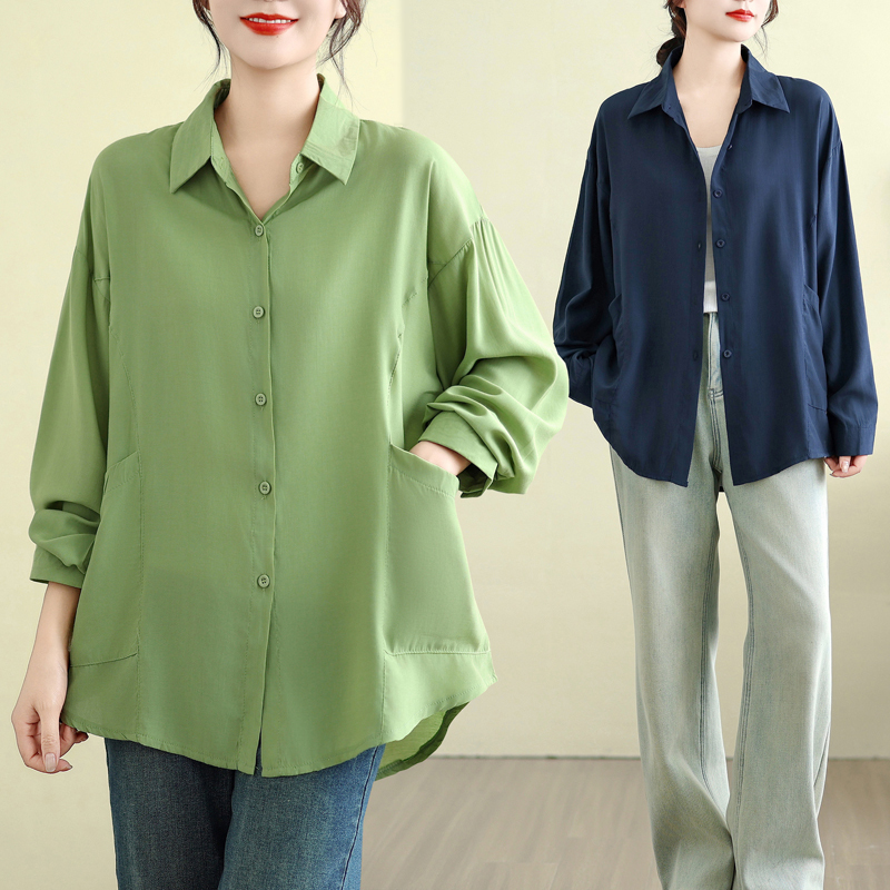 Shirts New Style Spring and Autumn Long-Sleeved Loose Large Size Shirts Middle-Aged Mothers Stylish Tops Cardigans All-Season Sun Protection Shirts