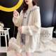 Sweater Fake Two-piece Hooded Sweater Jacket Women's Autumn and Winter New Loose Lazy Style Long Section Thick Knit Cardigan