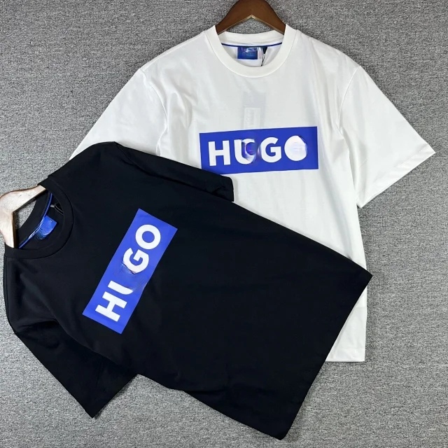 Boss's Home Pure Yuan New Men's Logo Print Eco-Friendly Fabric Crew Neck Short Sleeve T-Shirt