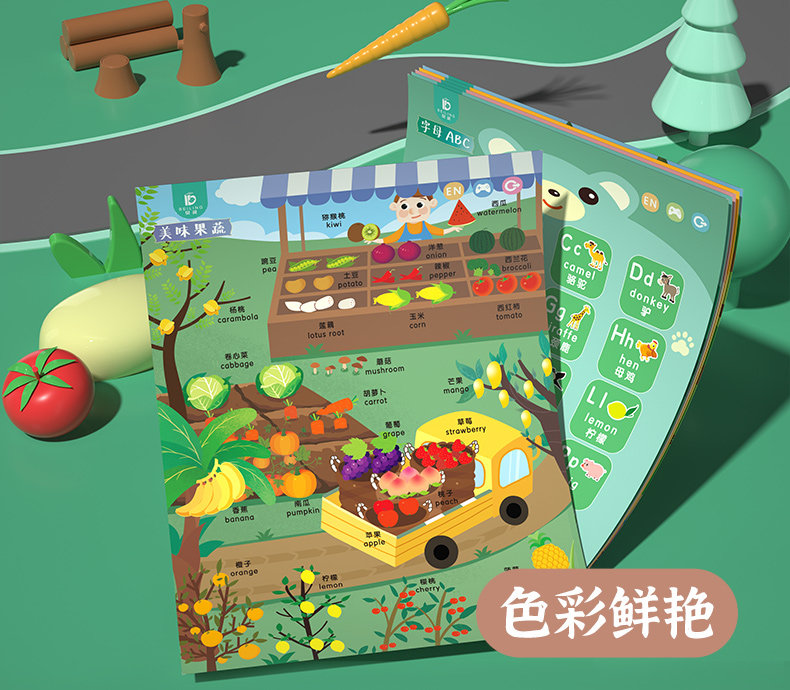 Развивающие постеры/книги для детей 贝灵有声挂图启蒙早教识字识图婴儿幼儿认知拼音墙贴儿童益智玩具