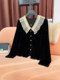 French-Style Chanel-Inspired Velvet Long-Sleeve Shirt with Doll Collar for Women, 2024 Spring and Autumn New Fashion Design, Lightweight Top