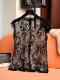 Black Semi-Sheer Hollow-Out Vest for Women, 2024 Summer New Style, Sleeveless Outerwear, Can Be Worn as an Inner Layer, Thin Top