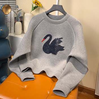 Space Cotton Sweatshirt for Women 2024 Spring and Autumn New European Style Beautiful Embroidery Popular Fashion Trendy Lightweight Short Jacket Trendy