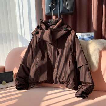 High-End Style Stand-Collar Short down Jacket for Women, 2024 Winter New Trendy White Duck down Coat