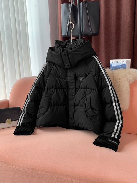 Ankela Red Hooded Short down Jacket for Women 2024 Winter New Fashion Trendy 90 White Duck down Coat