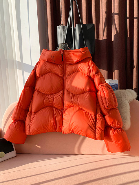 Hooded Cloud-Like Graphene down Jacket for Women, 2024 Winter New High-End Brand Short Duck down Coat