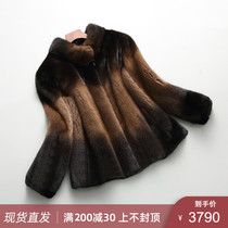 Whole mink imported mink fur coat womens short small coat female mink mink fur coat middle-aged and elderly fur mother