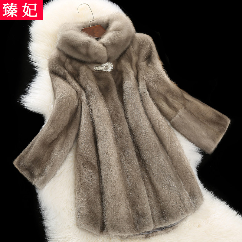 Mink Fur Coats Women's Whole Mink Medium Long Version 2021 Autumn Winter New Imported Ferret Mink Fur Fur Coat Tong Dizburg