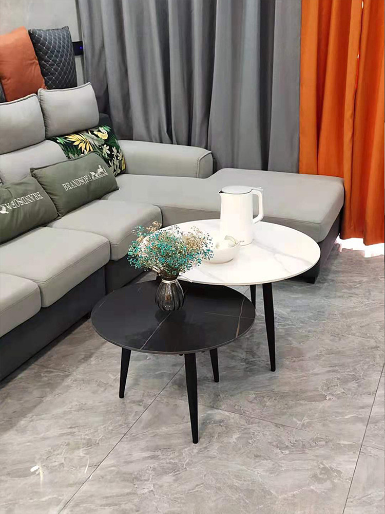 Custom combination round table hotel corner table rock board coffee table living room creative minimalist iron art Nordic personality fashion leisure