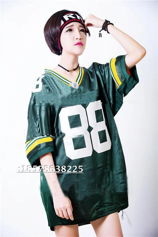 Bf Harajuku quần áo bóng rổ cỡ lớn nữ mùa hè Phiên bản Hàn Quốc của áo ngắn tay cổ chữ V áo phông dài quần áo bóng chày thủy triều - Thể thao sau